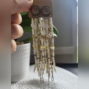 Boho Western Dropped Earrings With Chains And Beads